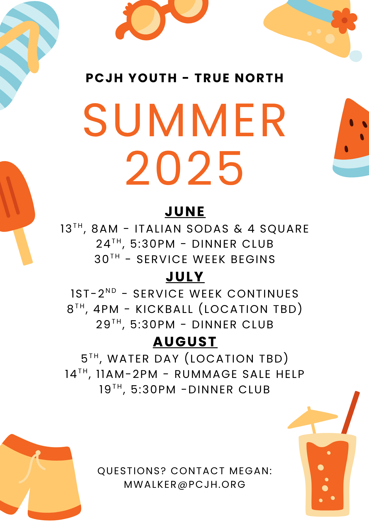 Yellow Orange Blue Modern Simple Illustration Summer Party Invitation Flyer